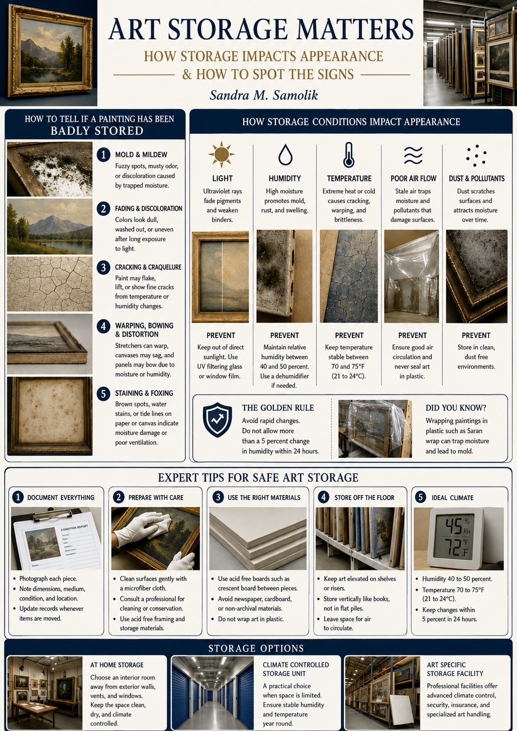 Can storage history be read from the surface of a painting?