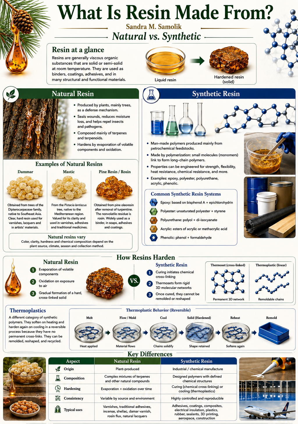 Natural vs. Synthetic Resins